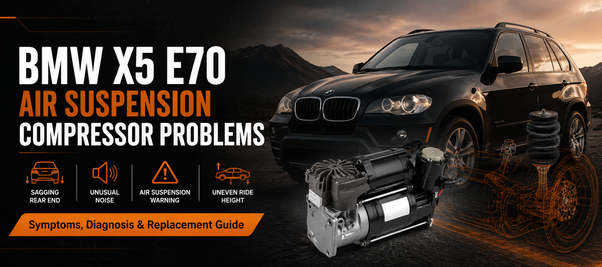 BMW X5 E70 air suspension compressor problems, symptoms, diagnosis and replacement