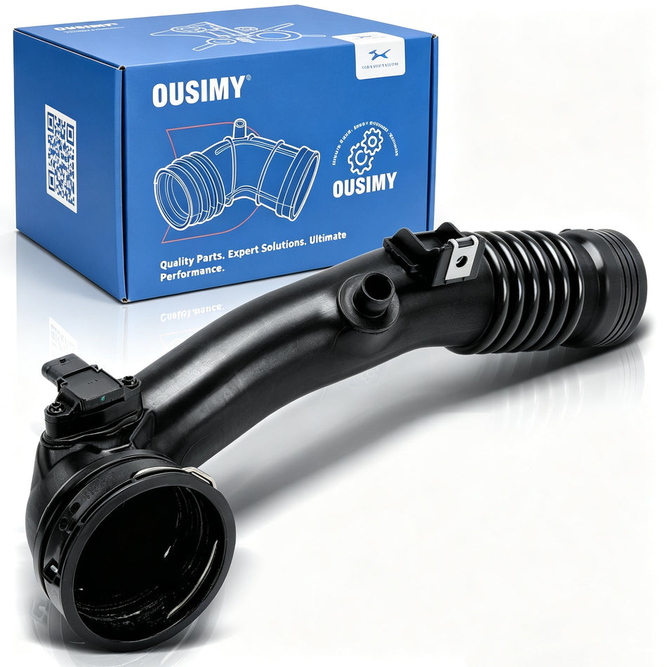 OUSIMY Rear Turbocharger Air Pipe Hose with Sensor for BMW X5 2011-2013 | OE 13717583714