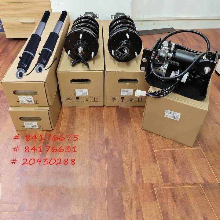 OUSIMY Air Suspension Compressor & 4X Front Rear Shock Absorber for Cadillac Escalade GMC Yukon