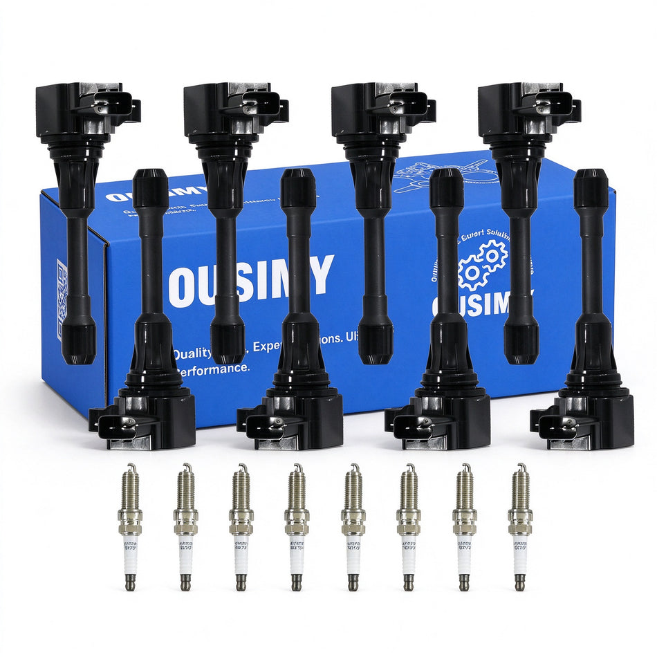 OUSIMY 8Pcs Ignition Coil & Iridium Spark Plug Kit for 5.6L Infiniti QX56 QX80 Nissan Armada | OE UF677
