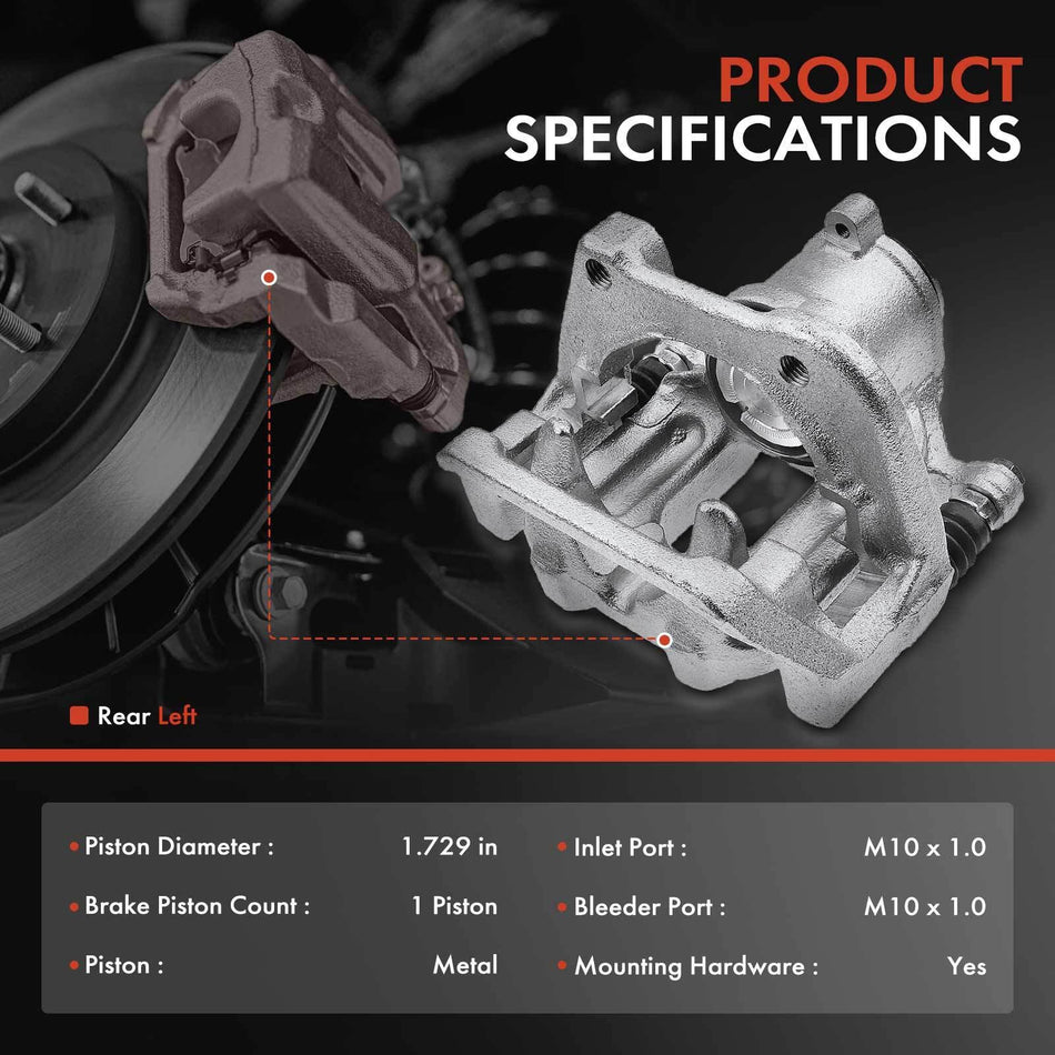OUSIMY Rear Left Disc Brake Caliper with Bracket for BMW 528i 535i 535d xDrive 2012-2016 | OE 34216793041