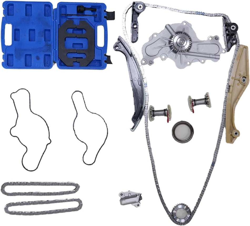 OUSIMY Timing Chain Kit Water Pump Camshaft Holding Tool Kit for Ford Explorer Taurus Edge Flex 3.5L 3.7L 2011-2019 | OE BL3Z-6268-A, 303-1248